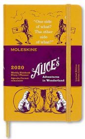 Agenda 12M settimanale 2020 - copertina rigida - Pocket - Limited Edition Alice In Wonderland - gialla