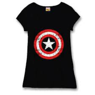 Captain America - Cracked Shield (T-Shirt Donna M)