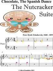 Chocolate Spanish Dance the Nutcracker Suite Beginner Piano Sheet Music with Colored Notes