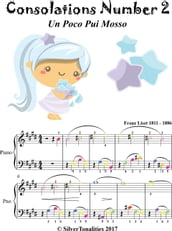 Consolations Number 2 Easy Piano Sheet Music with Colored Notes