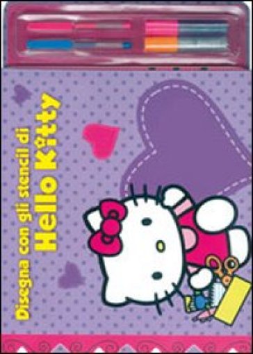 Disegna con gli stencil di Hello Kitty. Con stickers