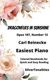 Dragonflies In Sunshine Easiest Piano Sheet Music with Colored Notation