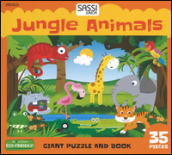 Jungle animals. Giant puzzle and book. Con puzzle