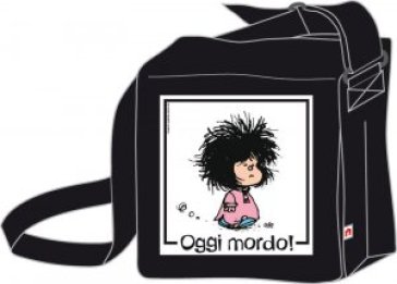 Mafalda. Oggi Mordo. Borsa Tracolla. Colore nero