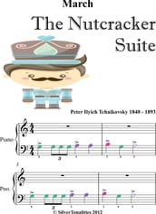 March the Nutcracker Suite Beginner Piano Sheet Music with Colored Notes