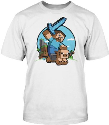 Minecraft - Pig Riding Youth (T-Shirt Bambino S)