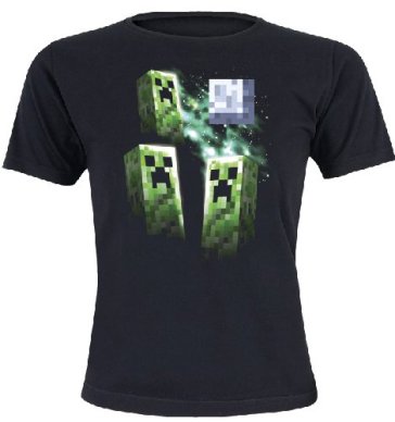 Minecraft - Three Creeper Moon (T-Shirt Donna S)