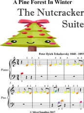 A Pine Forest in Winter Nutcracker Suite Beginner Piano Sheet Music with Colored Notes