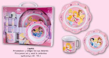 Principesse Disney - Set 2 Piatti, 1 Tazza, Cucchiaio E Forchetta In Plastica