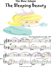 Rose Adagio Sleeping Beauty Easy Intermediate Piano Sheet Music with Colored Notes