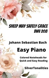 Sheep May Safely Graze BWV 208 Easy Piano Sheet Music with Colored Notation