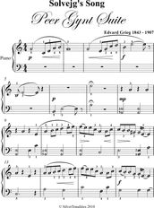 Solvejg s Song Peer Gynt Suite Easy Piano Sheet Music