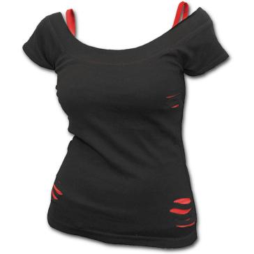 Spiral - 2 In 1 Ripped Red/Black (T-Shirt Donna S)