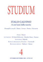Studium (2023). Vol. 4: Italo Calvino. A cent anni dalla nascita