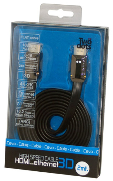 TWO DOTS Cavo HDMI 14 FLAT lungo 2mt