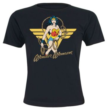 Wonder Woman - Lasso Black Red Girls (T-Shirt Donna S)