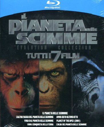 Il pianeta delle scimmie - Evolution collection (7 Blu-Ray) - Tim Burton - Rupert Wyatt - Ted Post - Don Taylor - Jack Lee Thompson - Franklin J. Schaffner