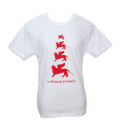 t-shirt u L bianca leoni rossi serie La Biennale di Venezia